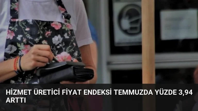 Hizmet Üretici Fiyat Endeksi Temmuzda Yüzde 3,94 Arttı